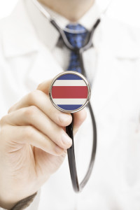 National flag on stethoscope conceptual series - Costa Rica