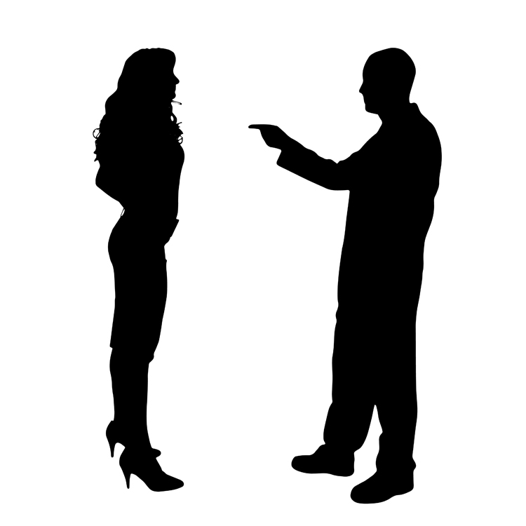 Vector silhouette of a couple.