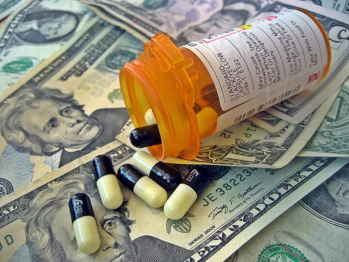 Money and prescription pills