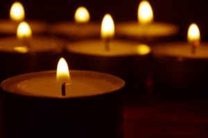 Candles lit for prayer