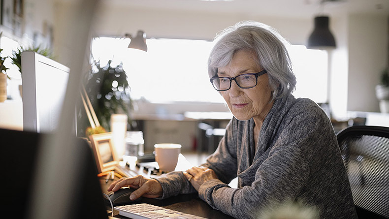 Woman using computer