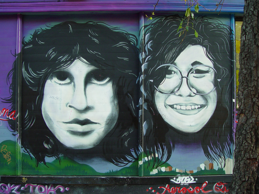 Jim Morrison and Janis Joplin from San Francisco Mural