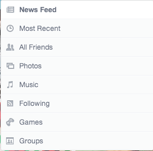 New filters Facebook newsfeed March