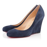 Christian Louboutin Ron Ron Zeppa Suede Navy Wedges