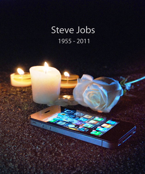 Steve Jobs 1955 - 2011 - Candles - Rose - iPhone