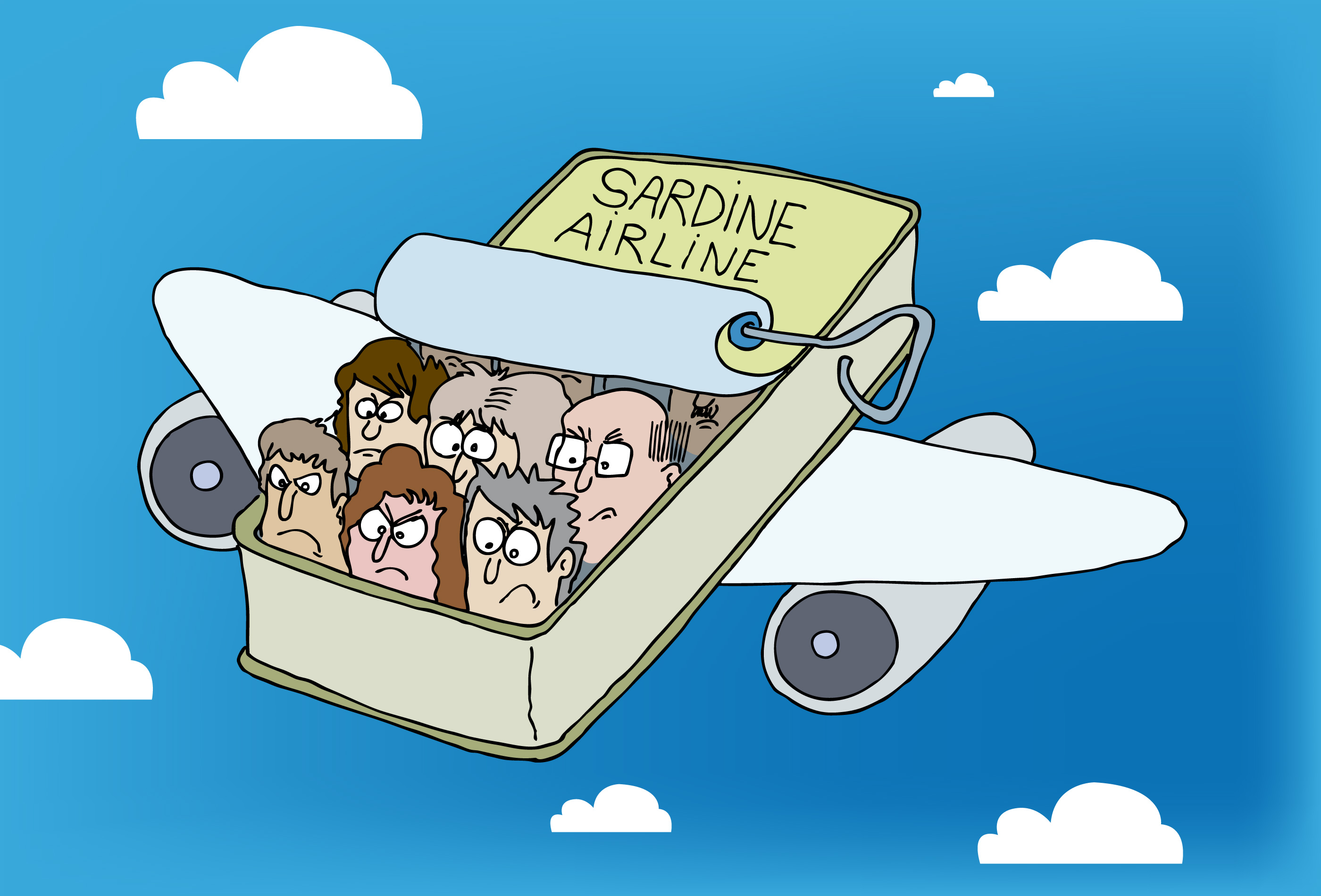 Airplane, Unhappy Passengers, Sardine Can