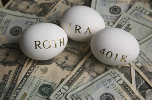 Roth IRA and 401(k) nest eggs