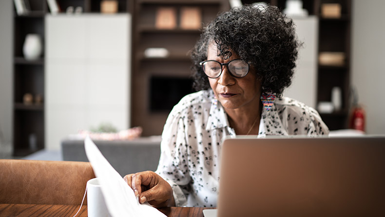 Woman working at computer