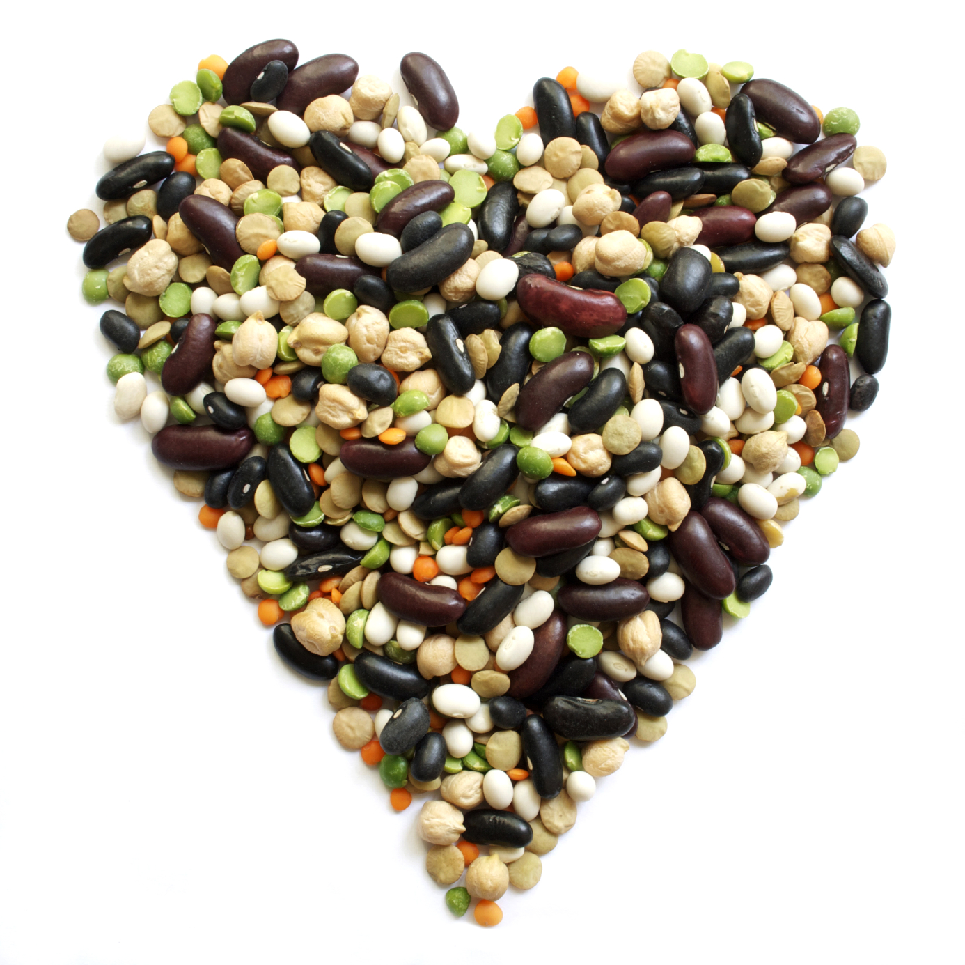 Heart-Shaped Dry Mixed Beans