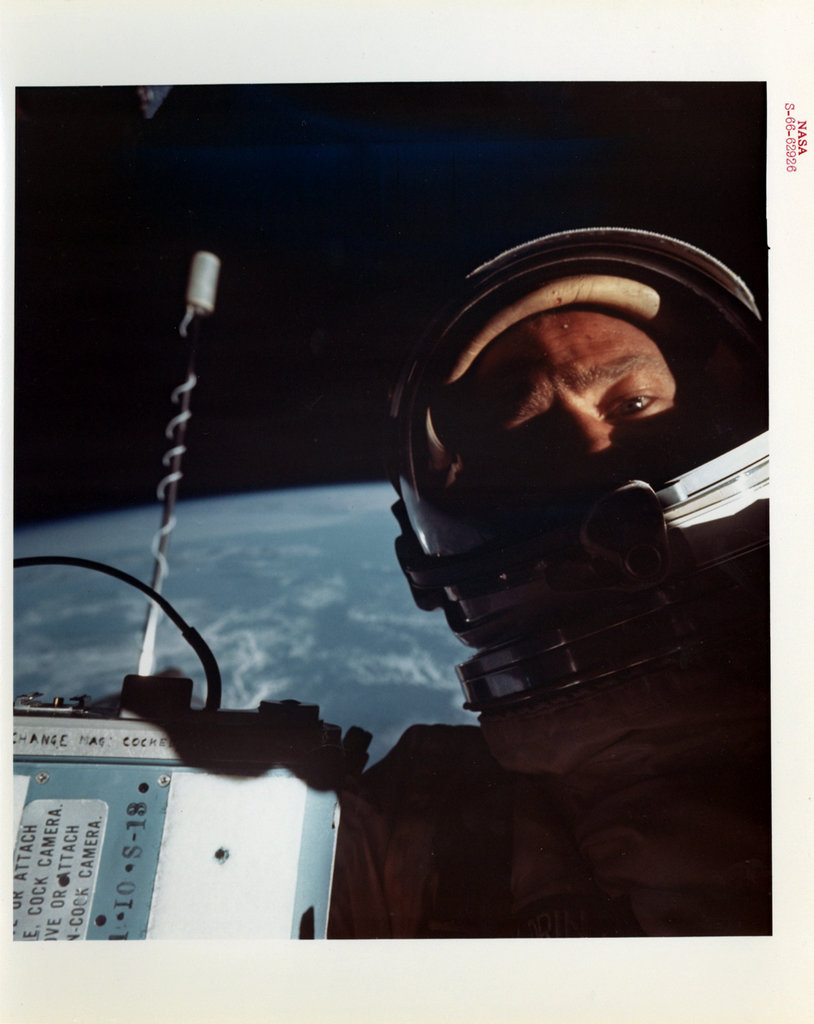 Buzz Aldrin first space selfie