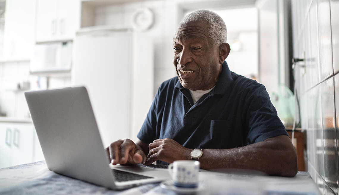 Man using laptop