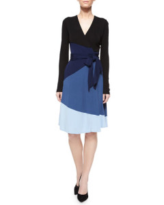 Diane Von Furstenberg Mary Bell Colorblock Wrap Dress