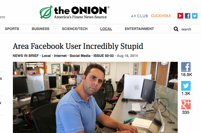The Onion, Satire, Facebook
