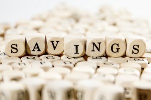 Savings spelled out with game pieces