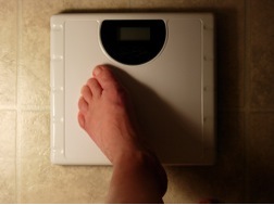 foot on scale