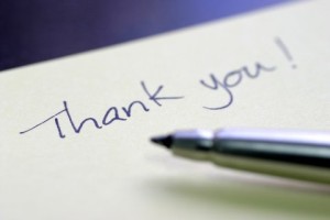 Writing a thank you note