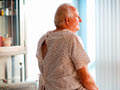 Senior patient in doctor's exam room - routine medical testing