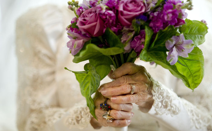 Dana Jackson, 100, on her wedding day