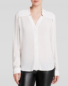 Draped white blouse