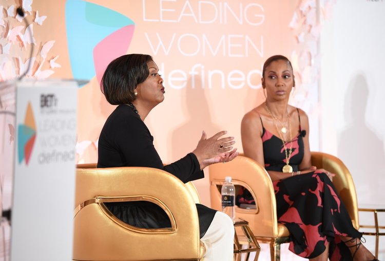 AARP SVP Edna Kane-Williams and Holly Robinson Peete at BET's Leading Women Defined 2017