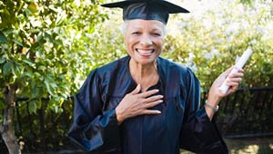 Older woman graduates from college