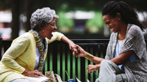 Karen Abercrombie and Priscilla Shirer in War Room.