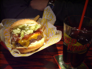 Red Robin monster burger