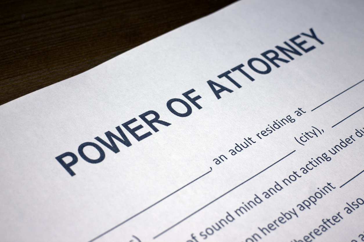 a blank power of attorney document