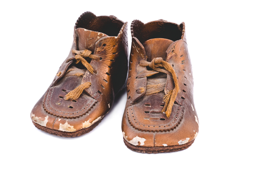 Bronzed baby shoes