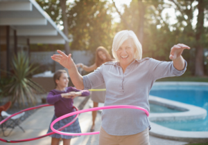 hulahoop older lady