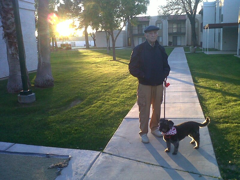 Dad & Jackson take a walk 1-2012