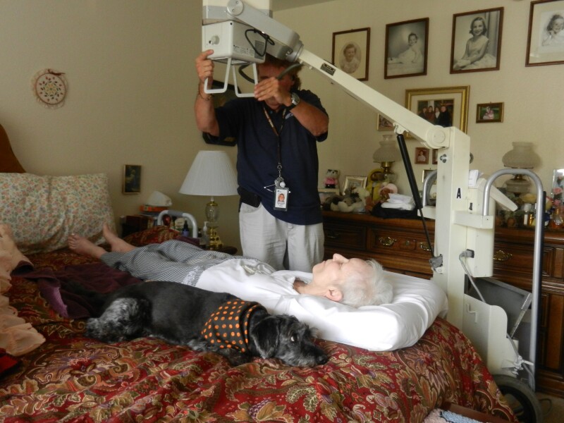 Mom gets x-ray while Jackson supervises