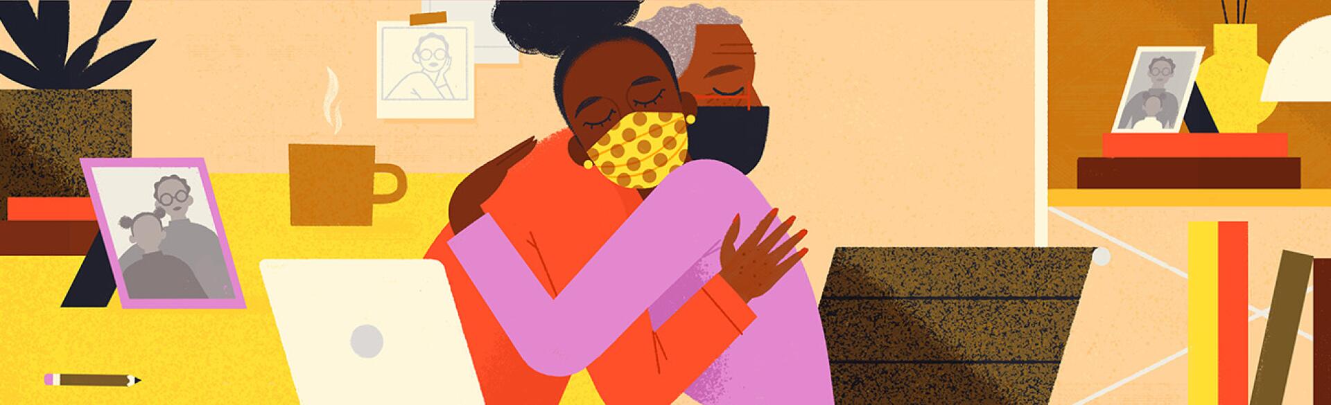 illustration_of_lady_giving_a_virtual_hug_to_another_by_lady_loris_lora_1440x400