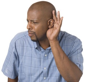 Man struggling to hear