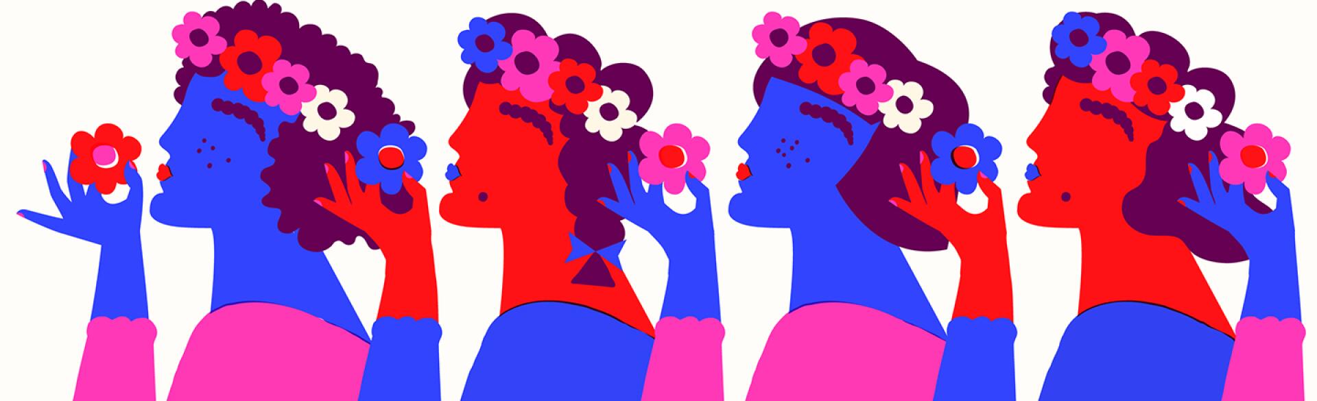 illustration_of_women_putting_flowers_in_their_hair_by_amrita_marino_1440x584