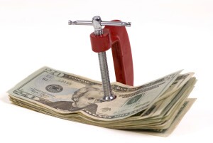 Cash in a vice clamp