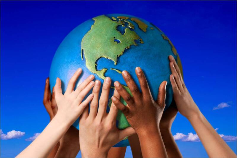 Hands Hold Globe for 9/11