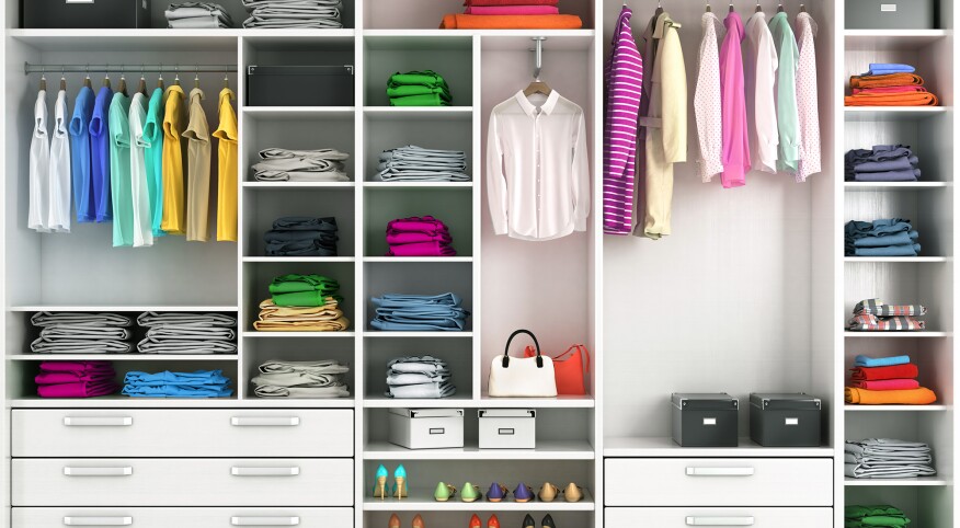 Dressing room with a well organized closet