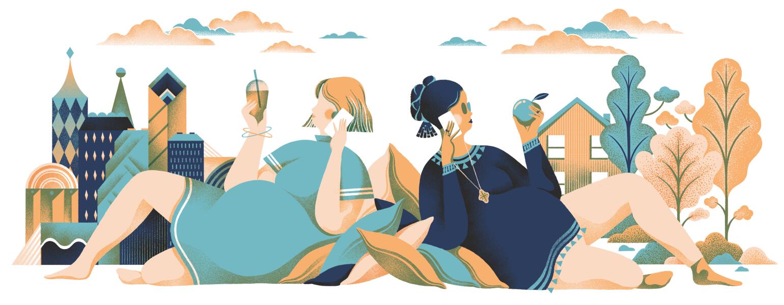 Illustration of two women who are opposites
