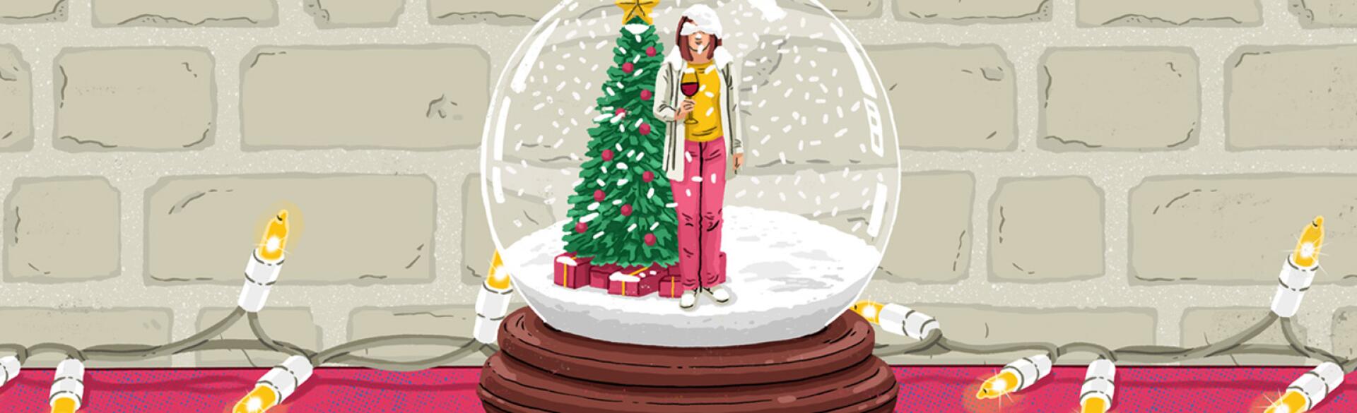 aarp, girlfriend, Christmas, illustration
