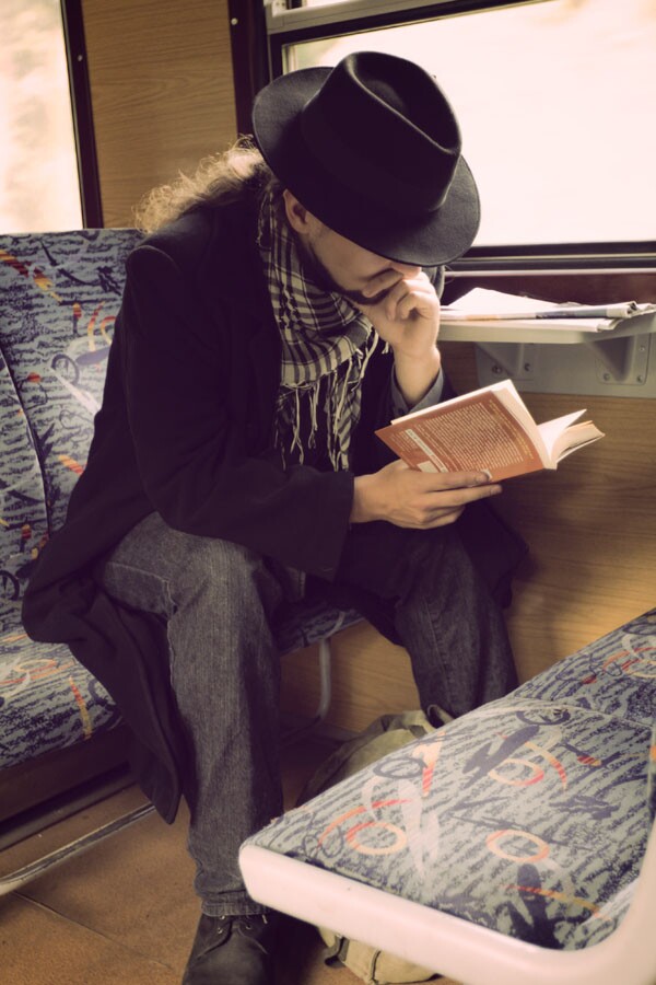 Man on the tram to Gdansk