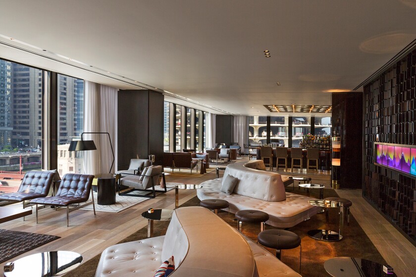 The lounge at Travelle at the Langham Chicago