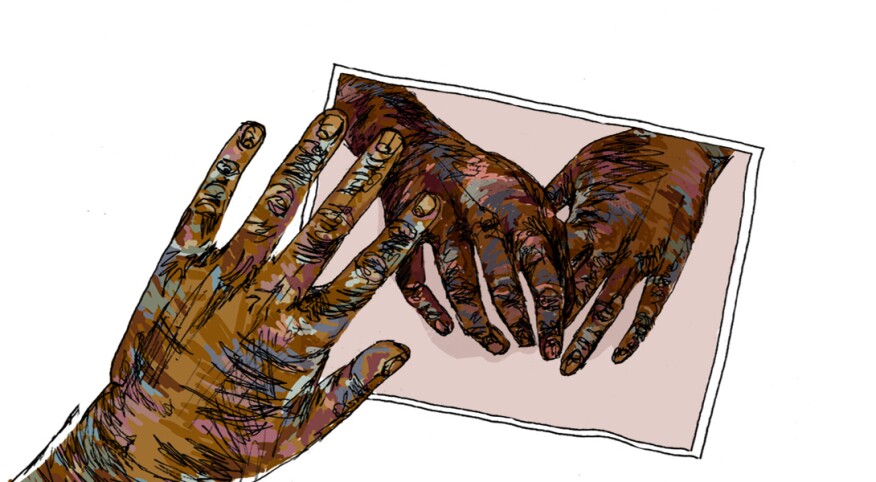 Hands, grandma, aarp, sisters, illustration