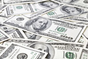 Scattered $100 bills