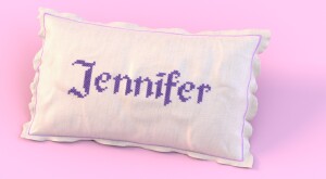 Pillow with the common name  jennifer stitched on