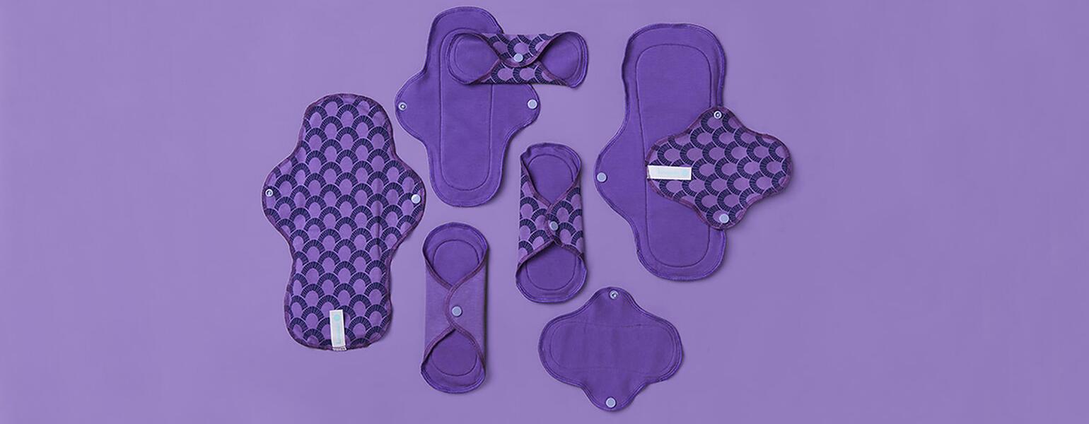 array of purple pads on purple background