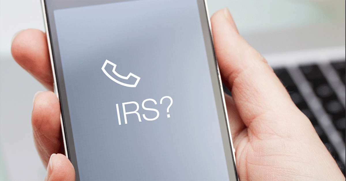 IRS scammer calling smartphone