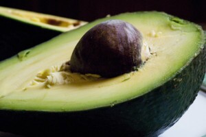 Avocado cut in half