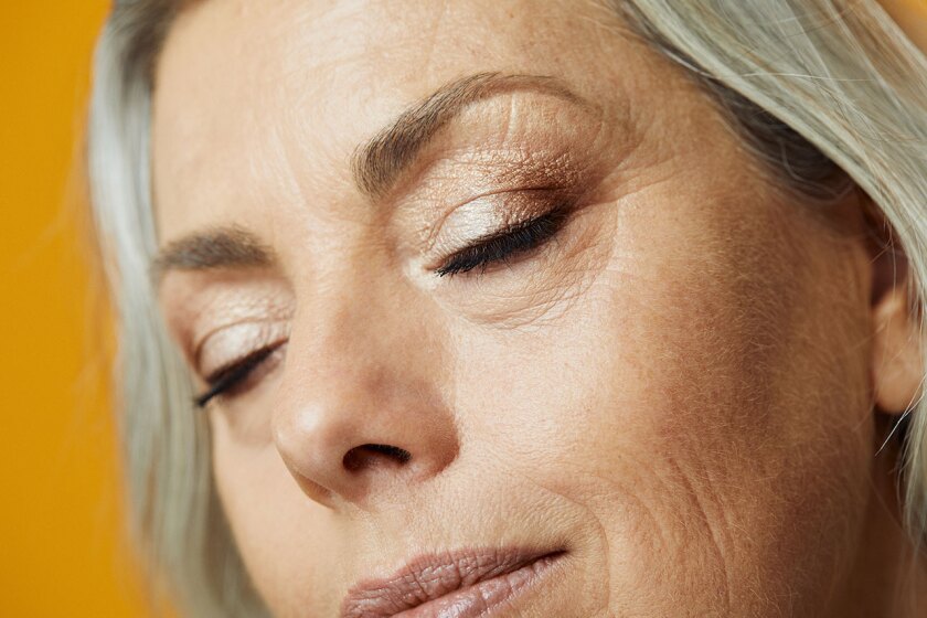 Close up beauty shot of middle aged woman 