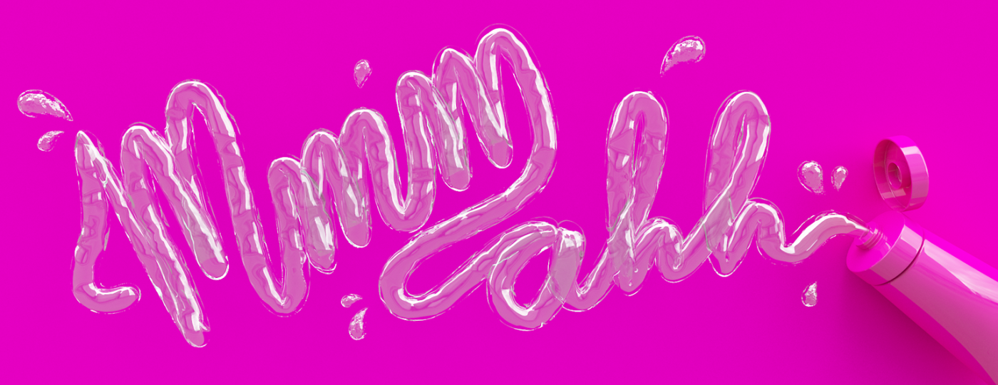 The words mm ahh written out in lube.